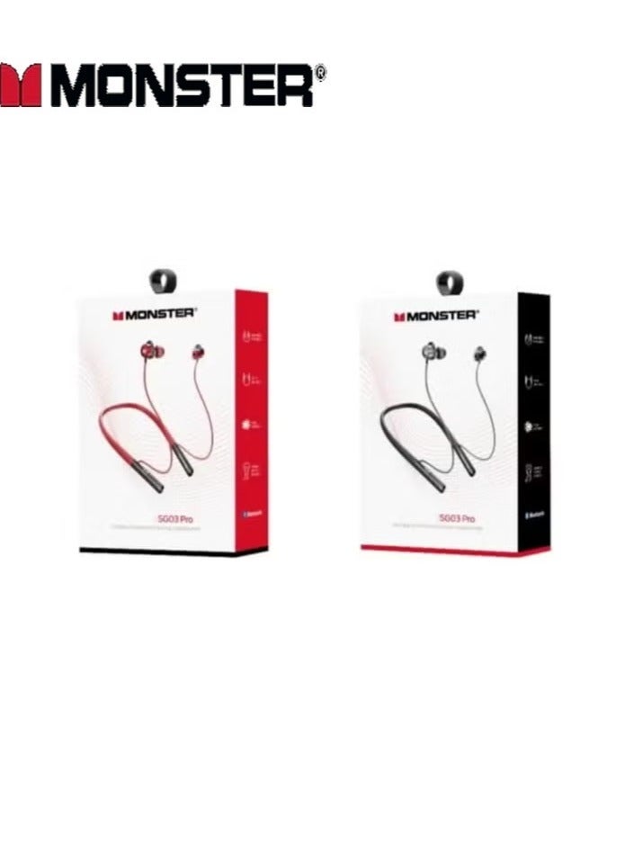 Monster AIRMARS SGO3 Pro Wireless Earphone Bluetooth Magnetic attraction Neckband Headphone Waterproof HIFI Sound Sport Headset - Image 3